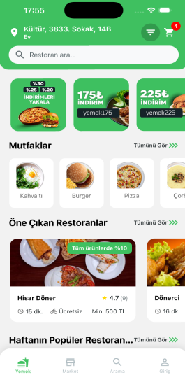 Yemeksi Mobil Uygulama